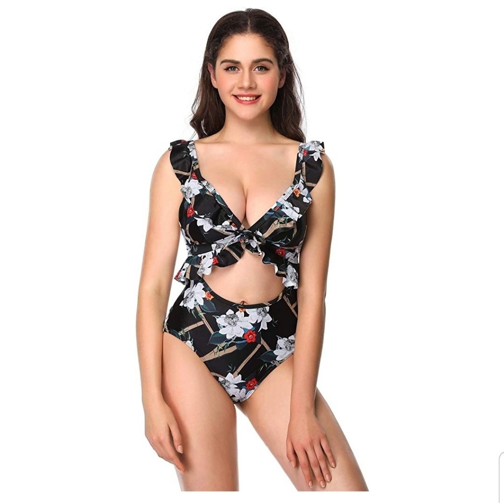Women High Waisted Cutout One Piece Swimsuit